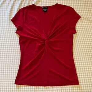 Red twist front tshirt y2k FANG